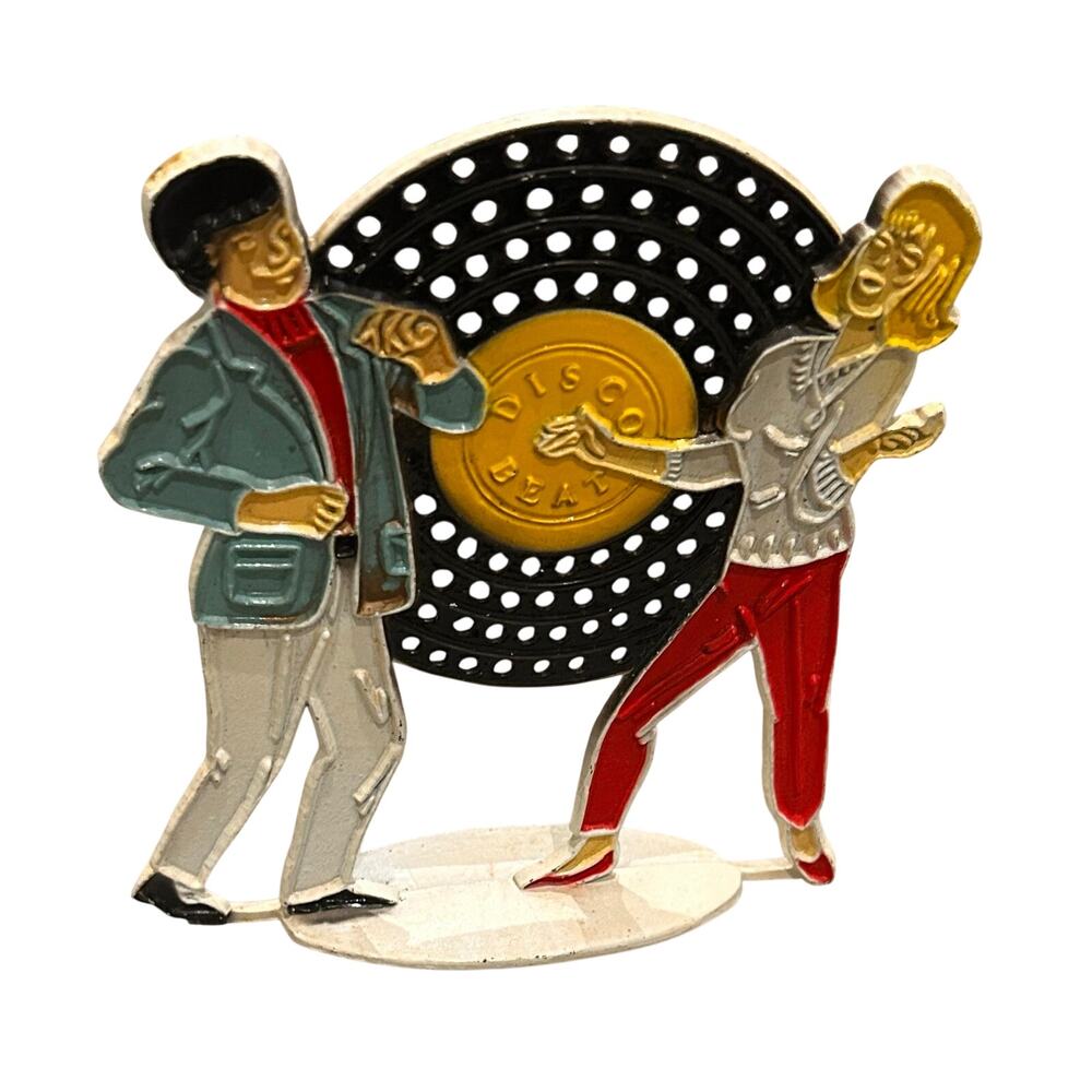 Vintage 1970s Revere Disco Beat Earring Holder Metal Dancers Retro USA -